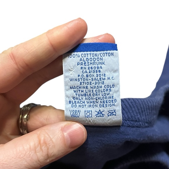 Vintage 90s Champion Men’s Authentic Athletic Blue Big Logo T-Shirt USA Size XL - Picture 5 of 8